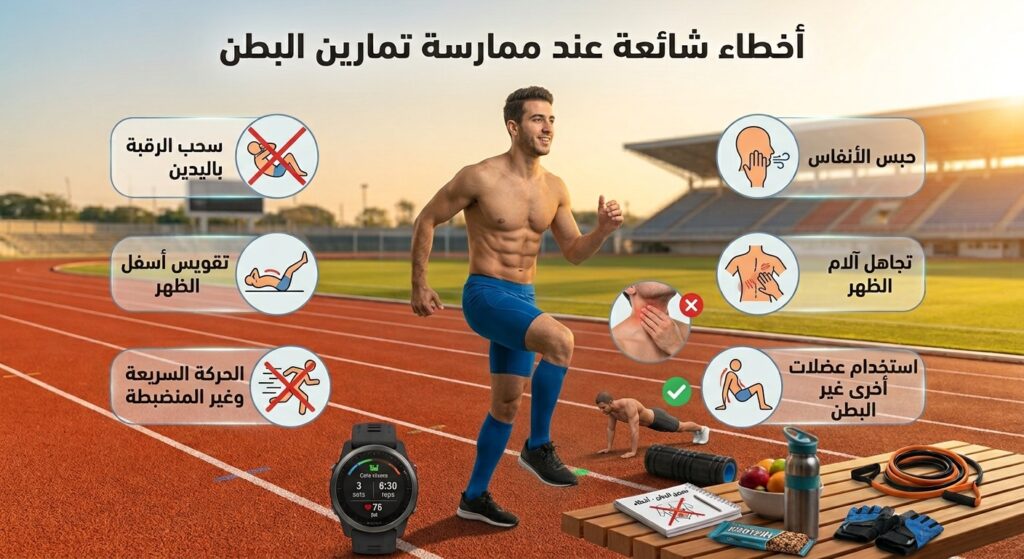 أخطاء شائعة عند ممارسة تمارين البطن