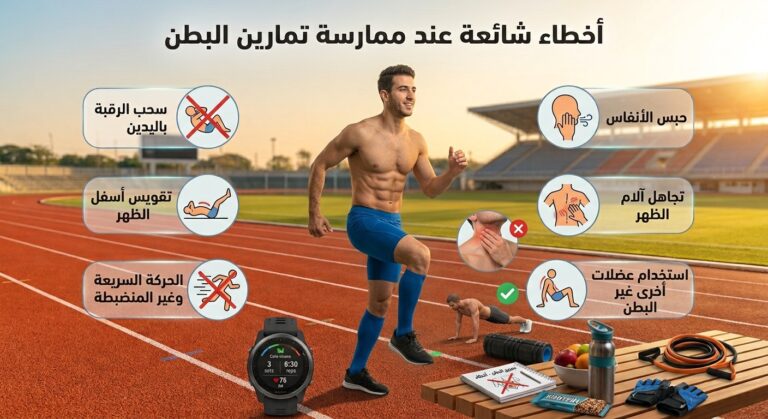 أخطاء شائعة عند ممارسة تمارين البطن أخطاء شائعة عند ممارسة تمارين البطن