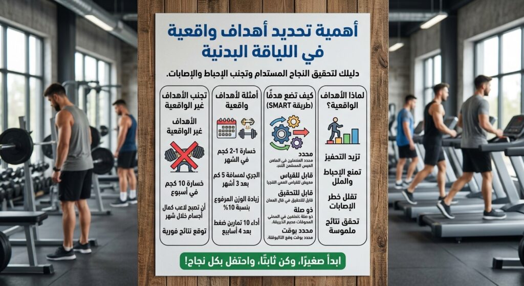 أهمية تحديد أهداف واقعية في اللياقة البدنية أهمية تحديد أهداف واقعية في اللياقة البدنية