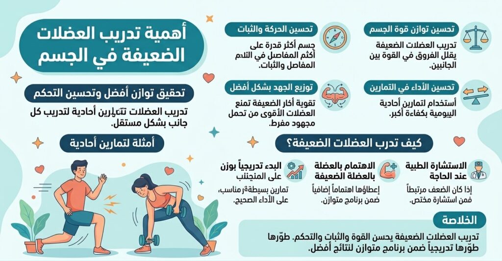 أهمية تدريب العضلات الضعيفة في الجسم