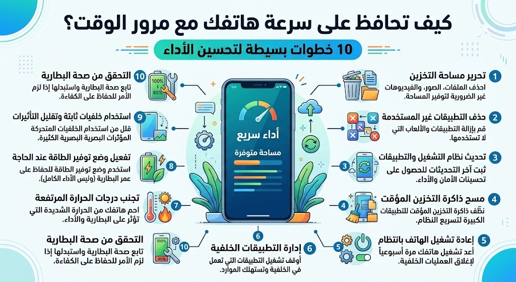 كيف تحافظ على سرعة هاتفك مع مرور الوقت؟ اعملي صوره عن كيف تحافظ على سرعة هاتفك مع مرور الوقت؟