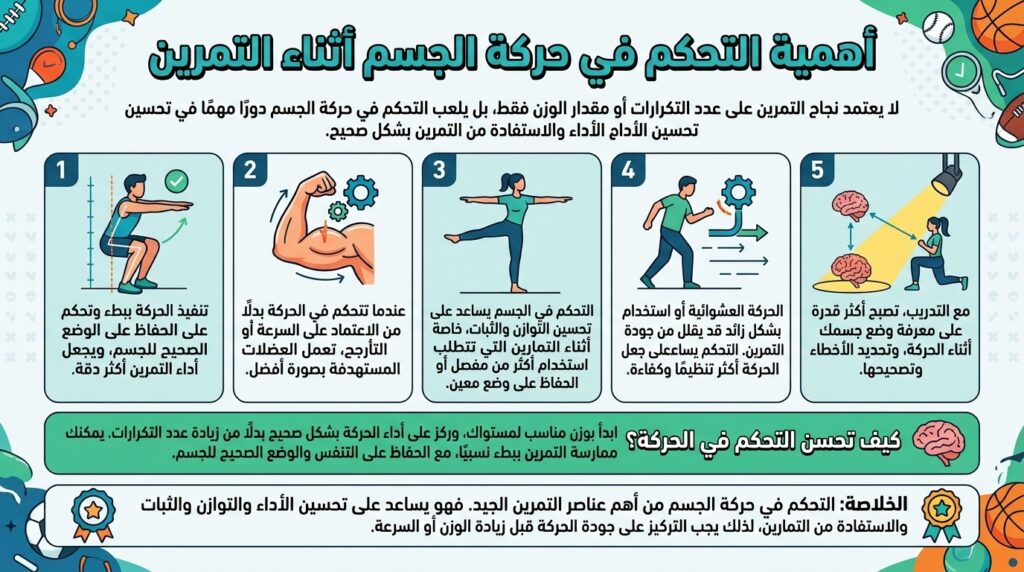التحكم في عضلات الجسم خلال التمارين