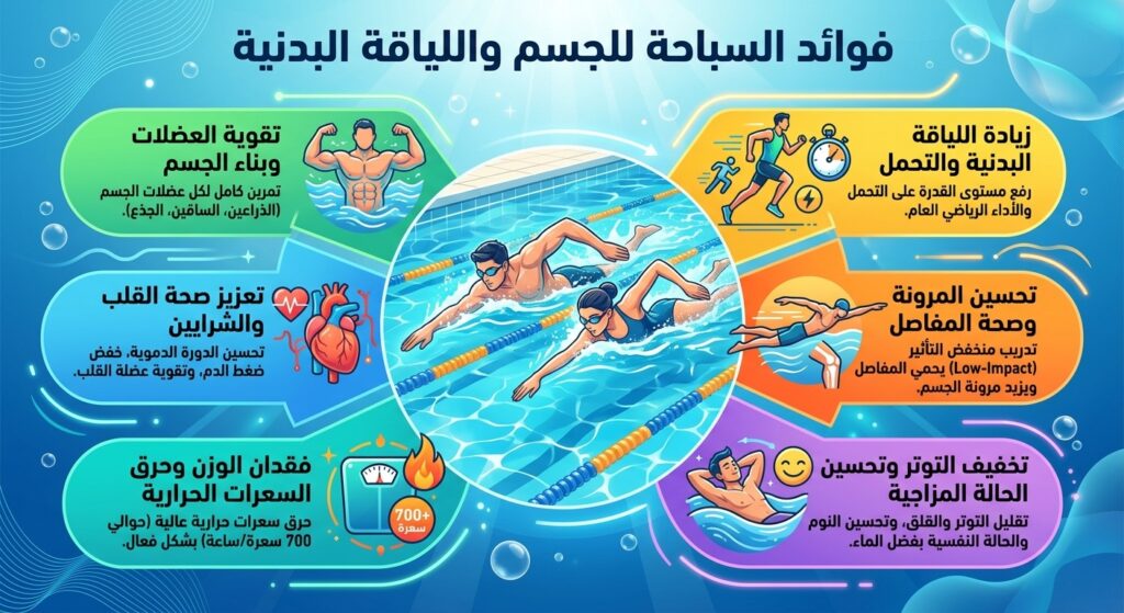 فوائد السباحة للجسم واللياقة البدنية فوائد السباحة للجسم واللياقة البدنية