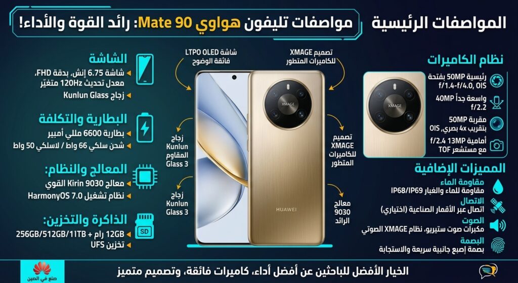 سعر ومواصفاتHuawei Mate 90 في مصر | مميزات وعيوب هواوي Mate 90 huawei mate 90