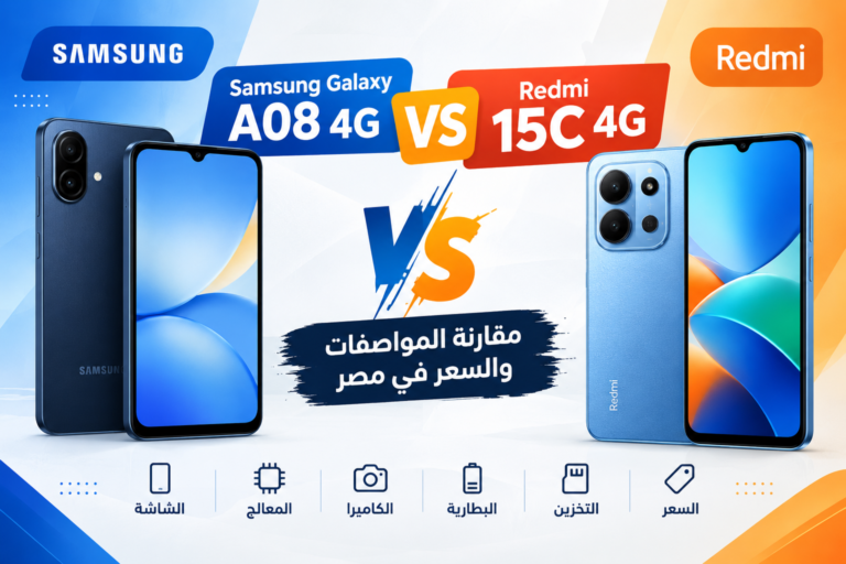 samsung galaxy a08 4g vs redmi 15c 4g مقارنة المواصفات والسعر في مصر