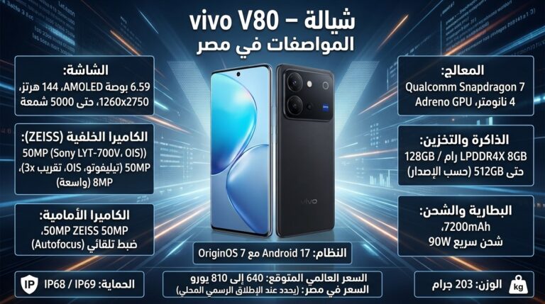 سعر ومواصفات vivo v80 في مصر vivo v80 – سعر ومواصفات vivo v80 في مصر
