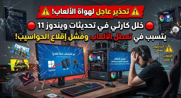 تحذير لهواة الألعاب.. خلل في تحديثات ويندوز 11 تتسبب بتعطل الألعاب وفشل إقلاع الحواسيب تحذير لهواة الألعاب.. خلل في تحديثات ويندوز 11 تتسبب بتعطل الألعاب وفشل إقلاع الحواسيب