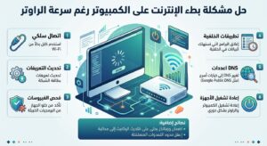 حل مشكلة بطء الإنترنت على الكمبيوتر رغم سرعة الراوتر