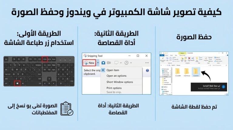 طريقة تصوير شاشة الكمبيوتر في ويندوز وحفظ الصورة طريقة تصوير شاشة الكمبيوتر في ويندوز وحفظ الصورة