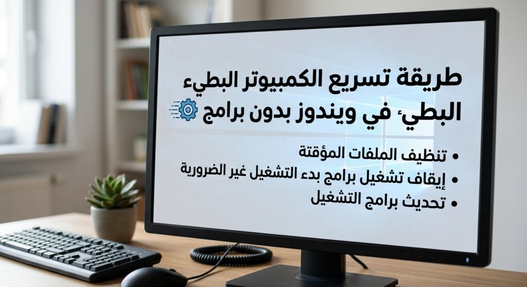 كيفية تسريع الكمبيوتر البطيء في ويندوز بدون برامج