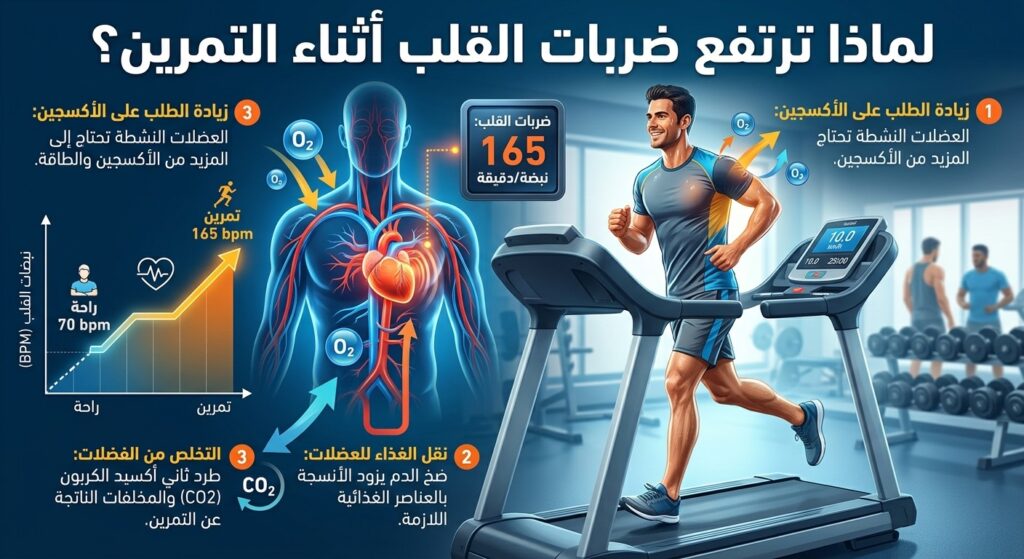 لماذا ترتفع ضربات القلب أثناء التمرين؟ لماذا ترتفع ضربات القلب أثناء التمرين؟