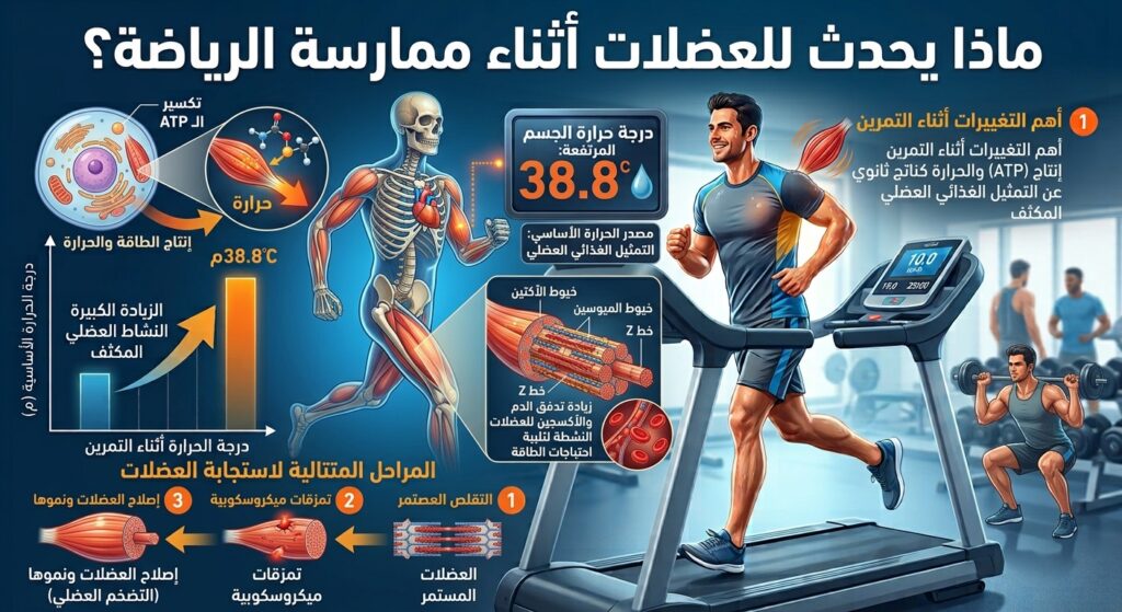 ماذا يحدث للعضلات أثناء ممارسة الرياضة؟ ماذا يحدث للعضلات أثناء ممارسة الرياضة؟